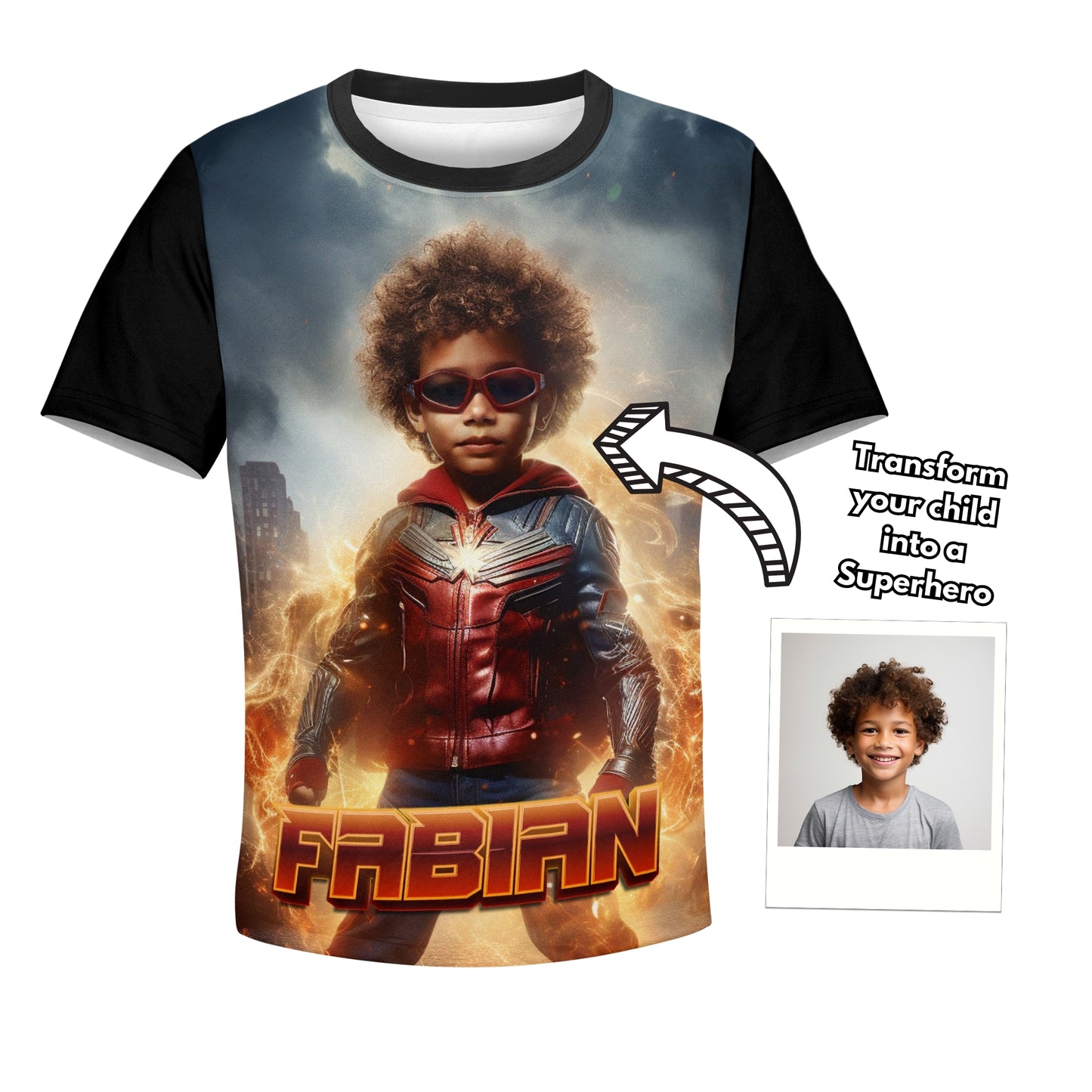 Superkid Avatar Tee| Unleash Power with Personalized Photo Magic