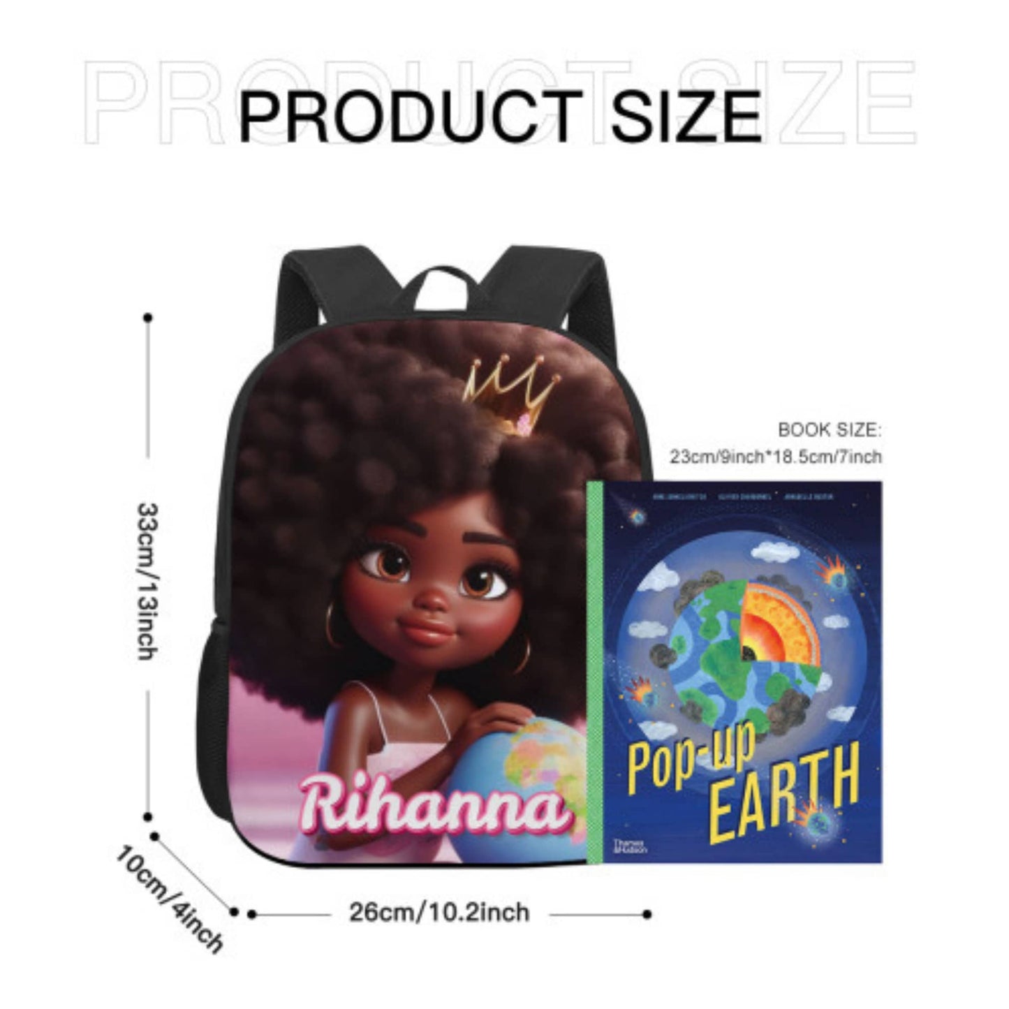 Personalised Affirmation Afro Girl Backpack