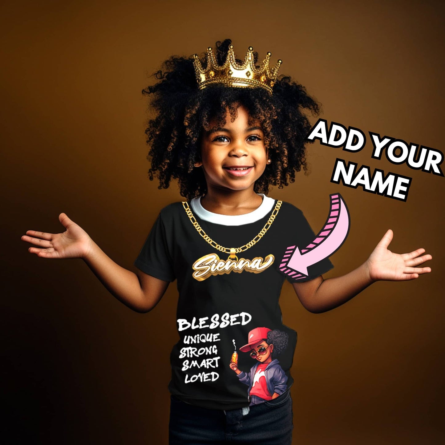 Personalised Gold Name Necklace T-shirt