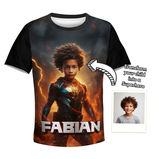 Kids' Superhero Custom Tee: Upload, Transform, Conquer