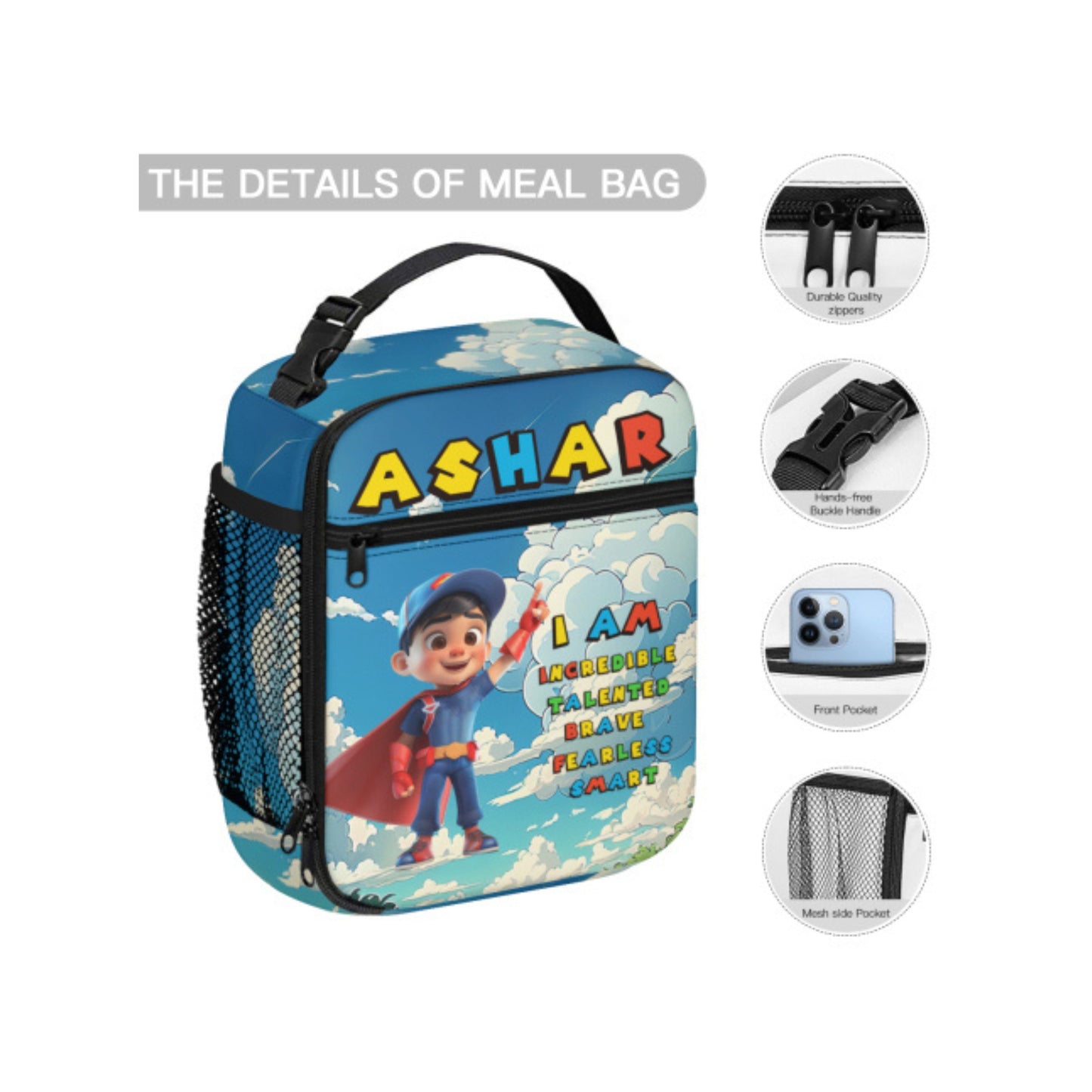 3 Piece Set Personalised Backpack For Kids