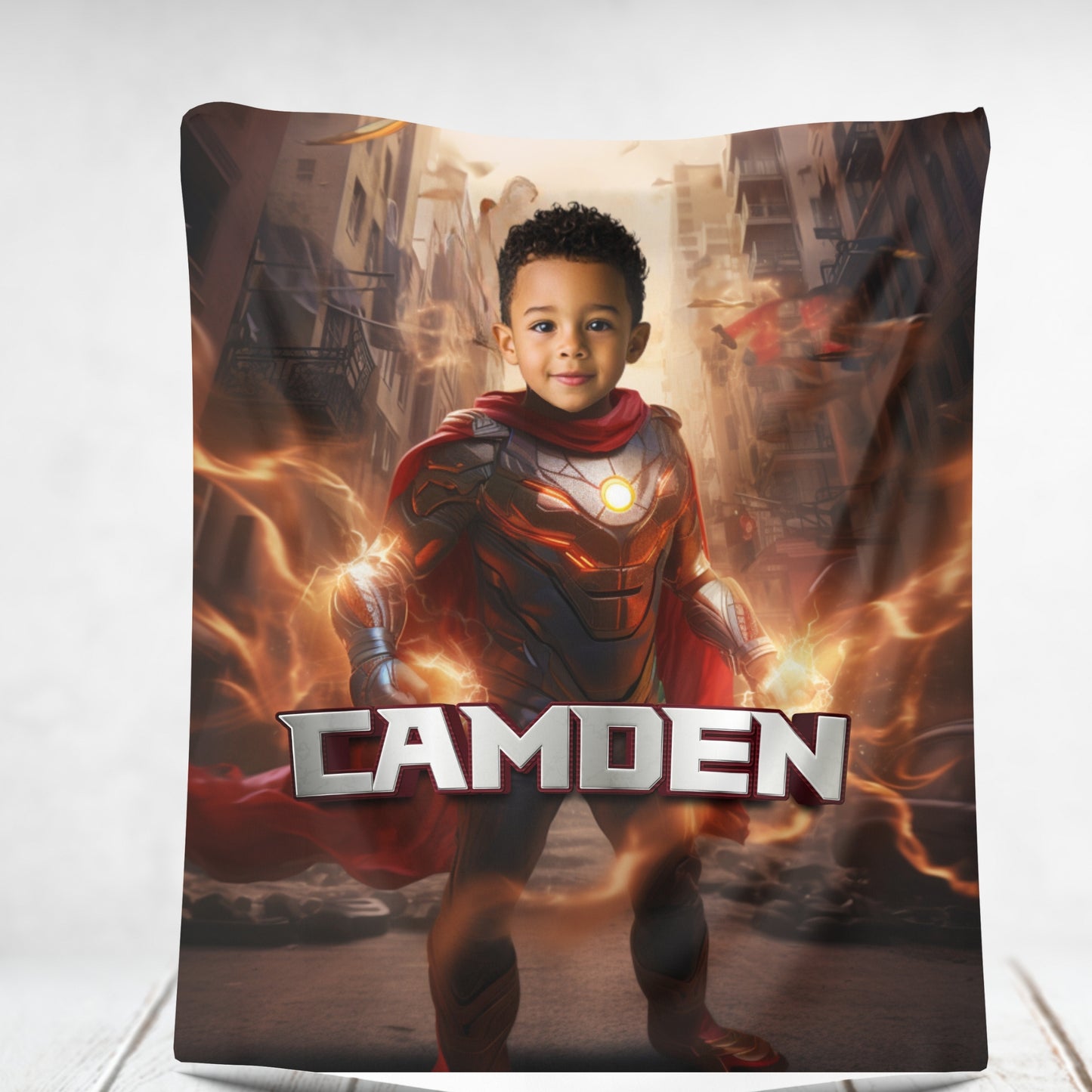 Personalized Super Hero Photo Blanket For Boys