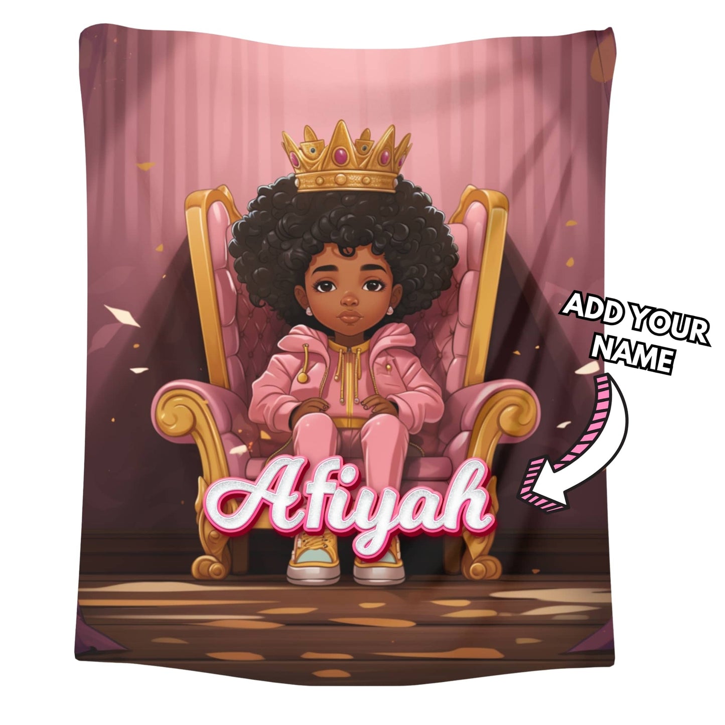 Custom Name Afro Blanket