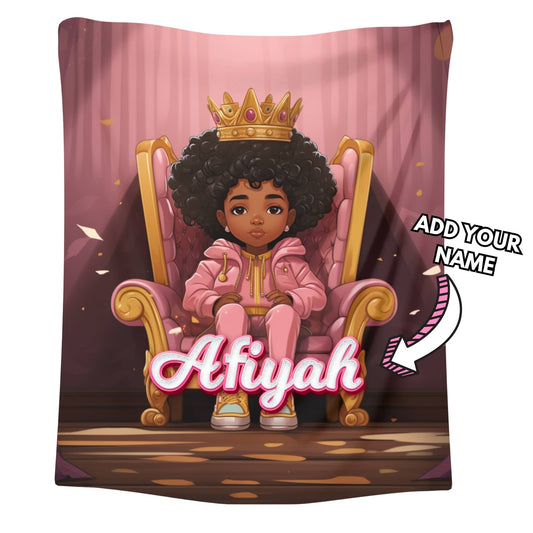 Custom Name Afro Blanket