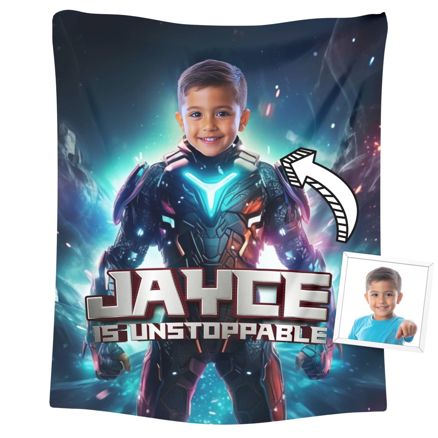 Personalized Photo Super Hero Blanket For Boys