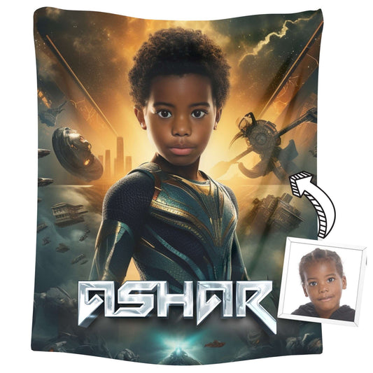 Kids Personalized Superhero Blanket
