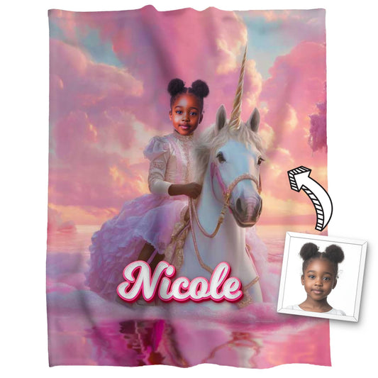 Personalized Princess Photo Blanket For Girls