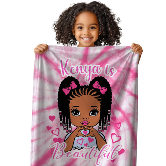 Affirmation Name Blanket For Girls