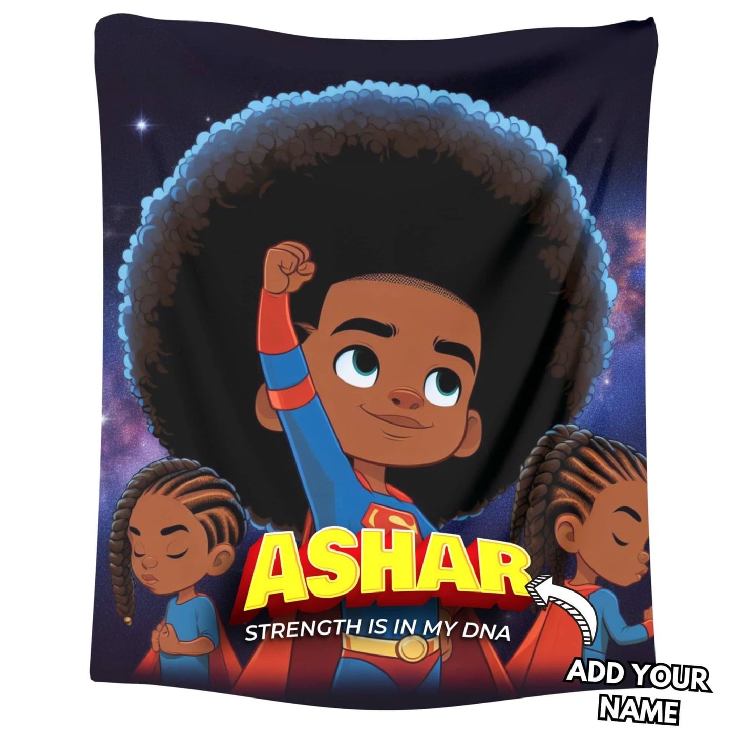 Superhero Afro Kids Blanket