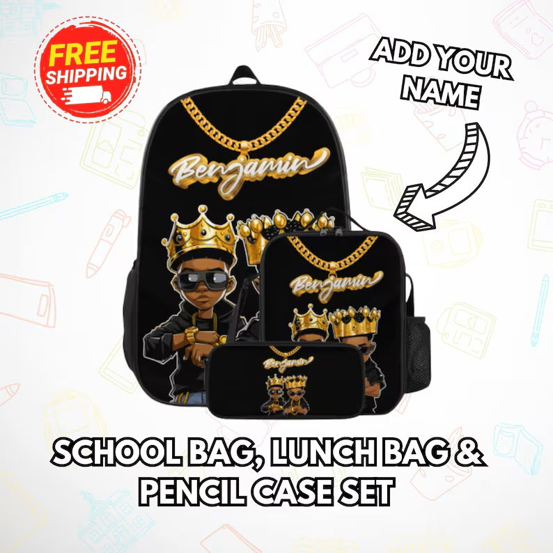 Personalised Name School Bag For Boys